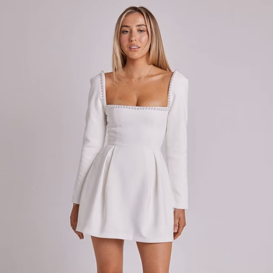 Antibes Square-neck Cinched Short Dress