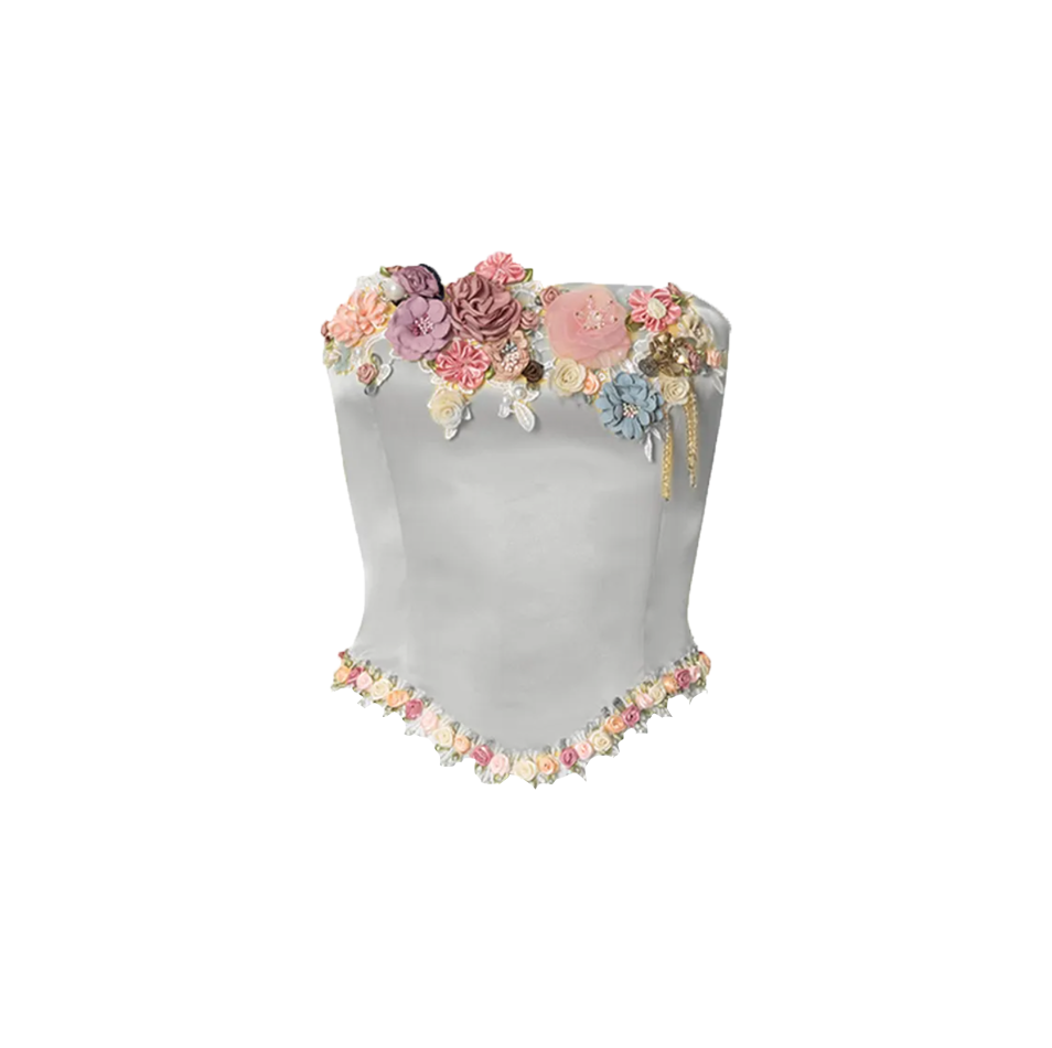 Bellevedere Vintage-Inspired Floral Embellished Corset