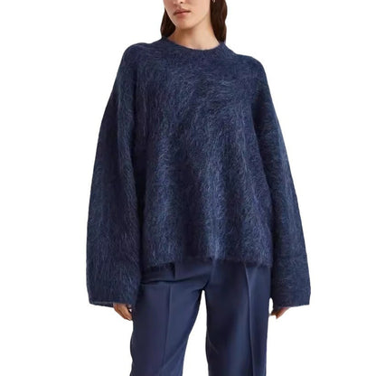 Verbier Round Neck Long Velvet Sweaters