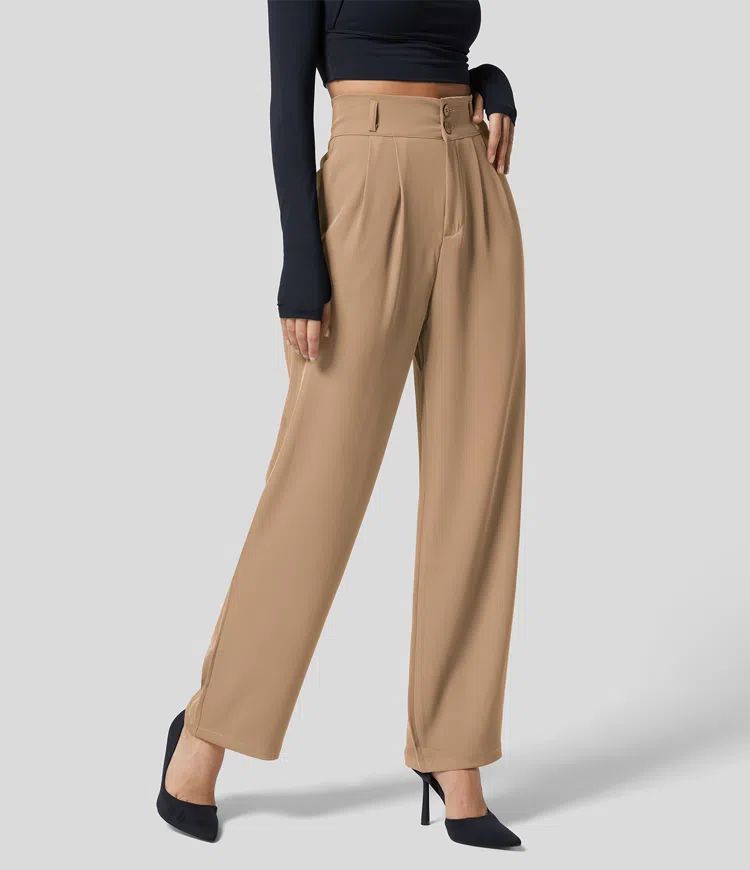 European Formal Hight Waist Slack Pants