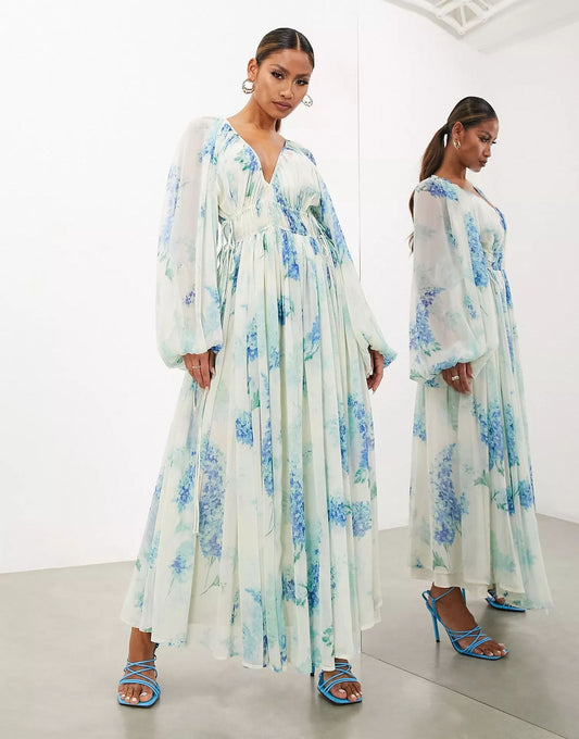 Biarritz Chiffon Floral Maxi Dress